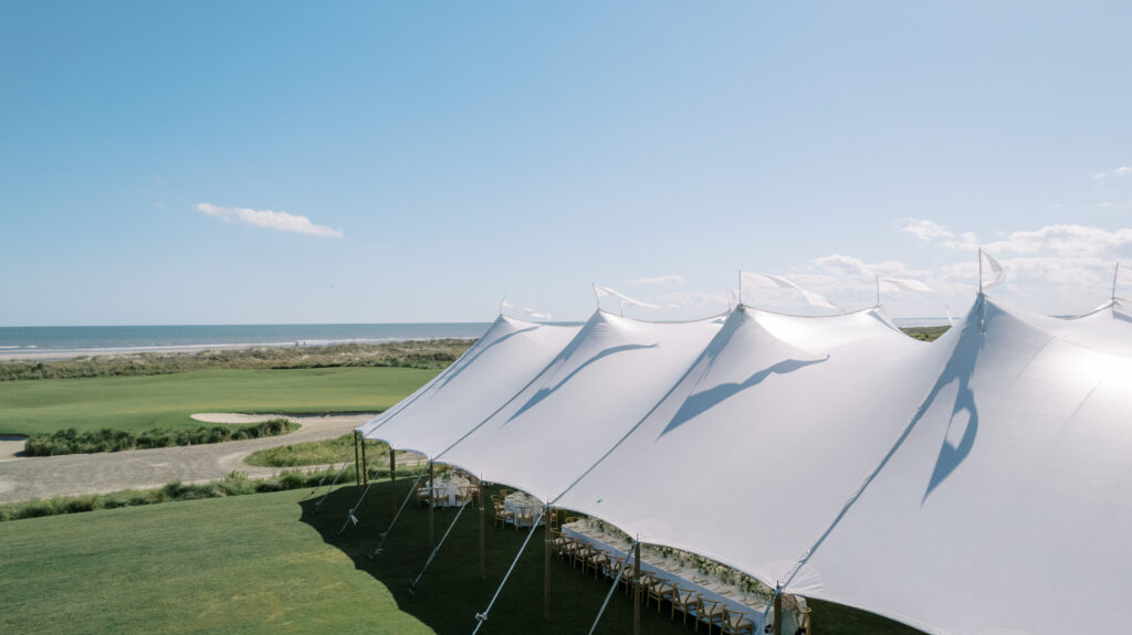 drone photos of wedding